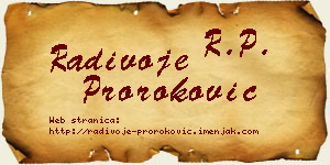 Radivoje Proroković vizit kartica